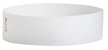 Tyvek 3/4" Solid Wristbands, White (500 Wristbands per box)